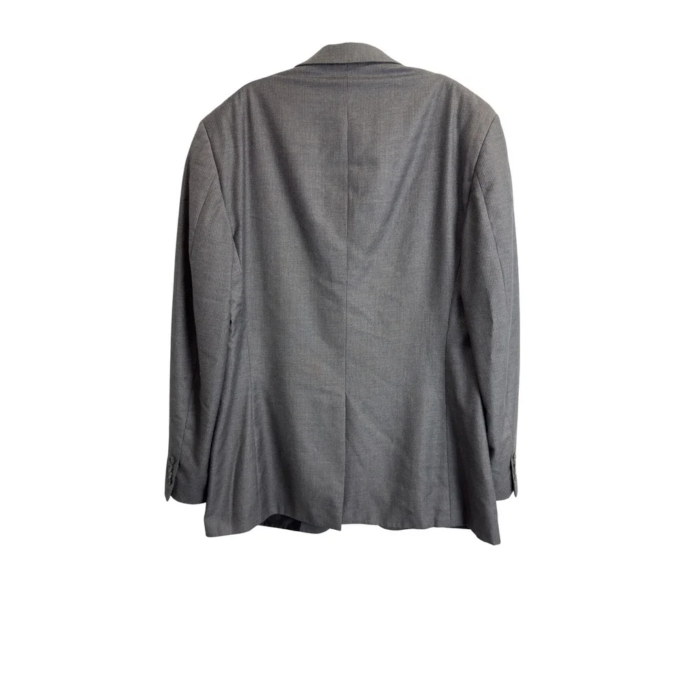 Geoffrey Beene Mens 44L Grey Micro Stripe Two‎ Button Blazer Sport Coat Jacket